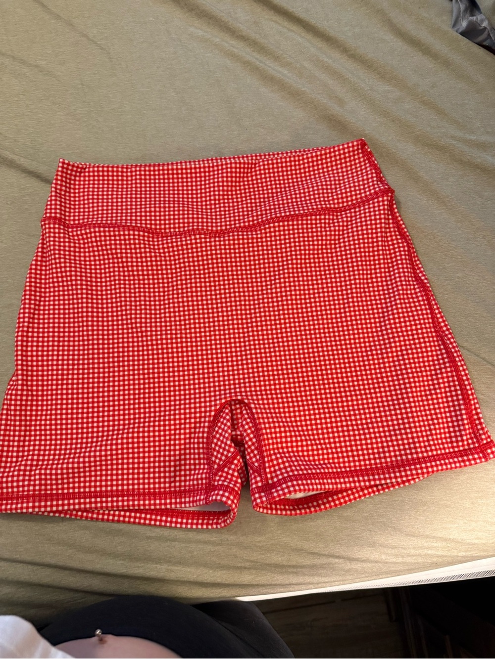 BuffBunny Red Gingham Athletic Bike Shorts